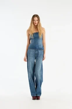 Wide Leg 5 Pocket Pants Blue